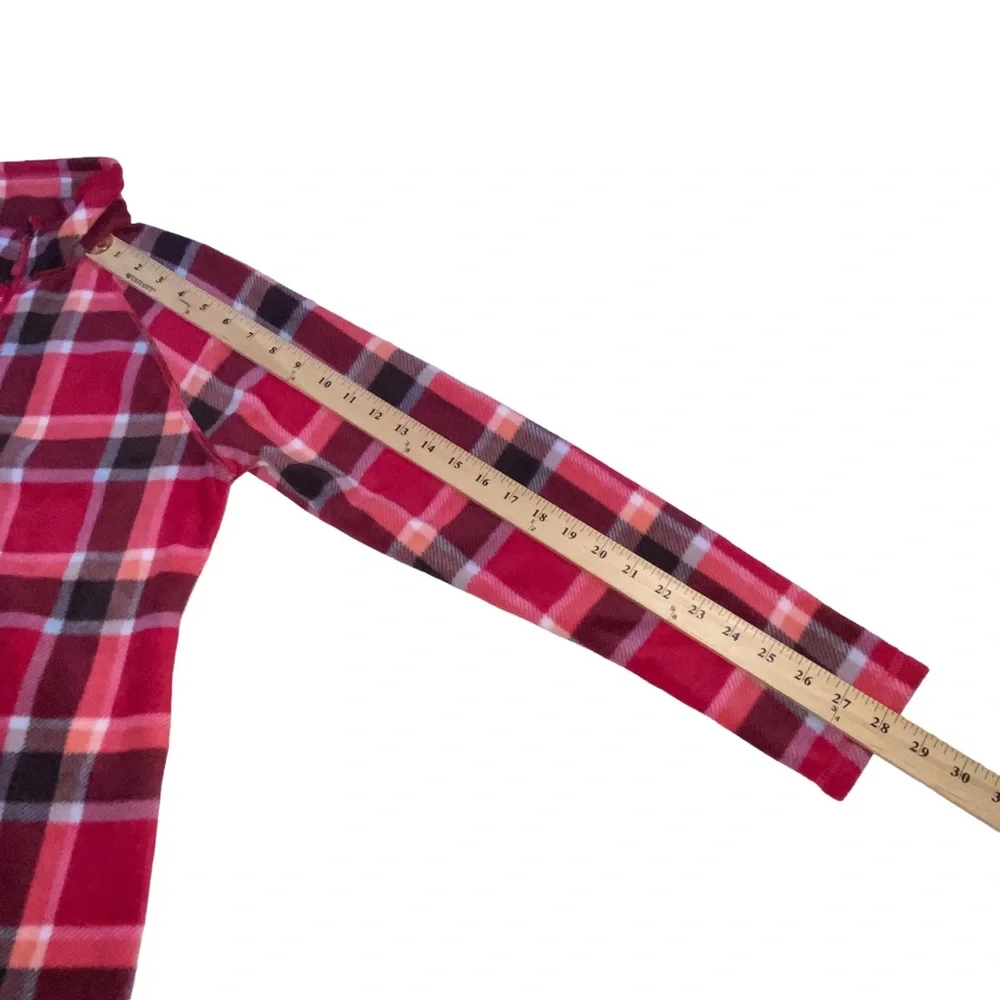 Eddie Bauer Venture Red Plaid 1/4 Zip Plush Pullover Fleece Top - Women’s Small - Picture 4 of 12